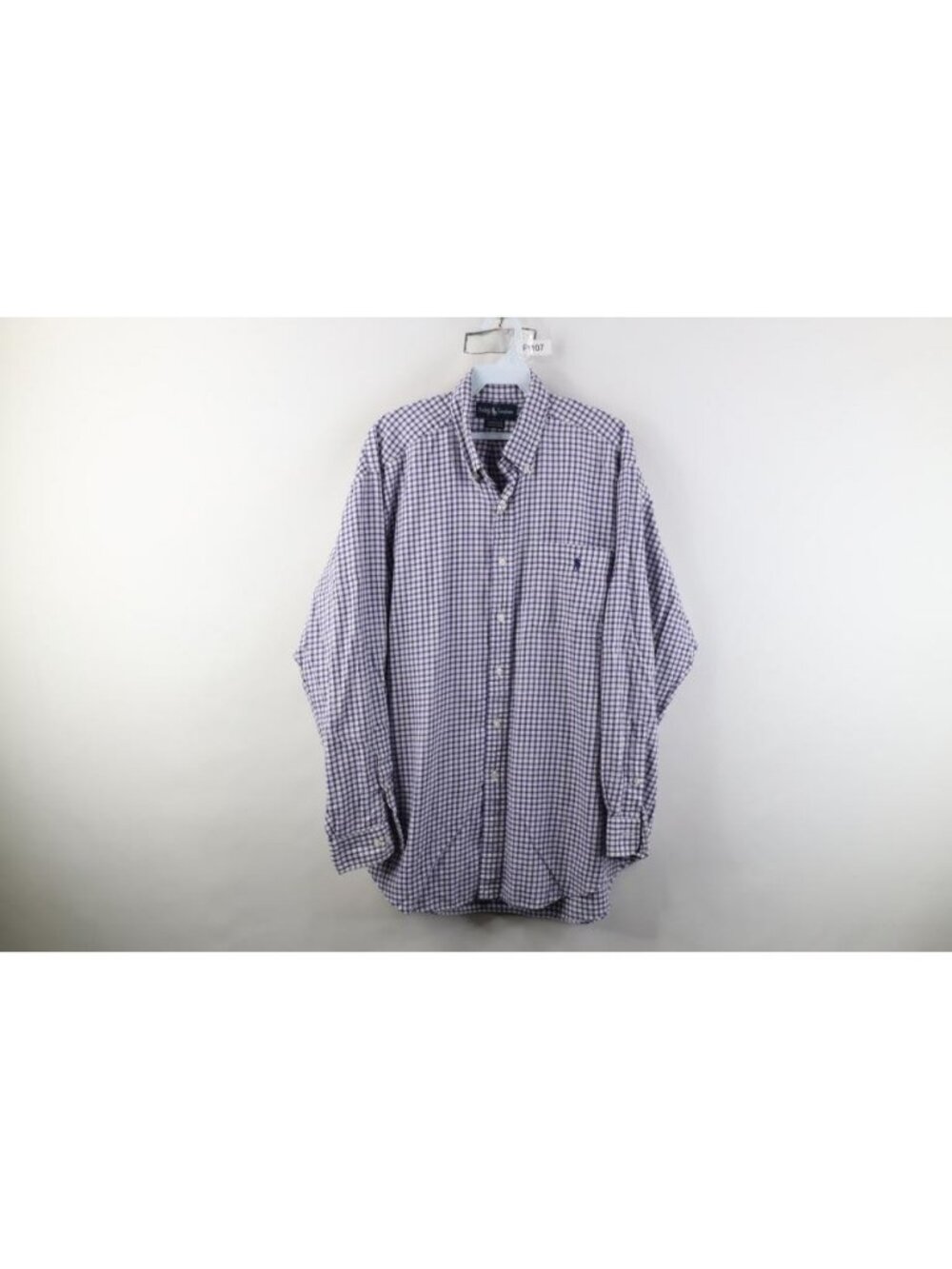 Vtg 90s Ralph Lauren Mens 16.5 34/35 Yarmouth Flannel Collared Button Down Shirt